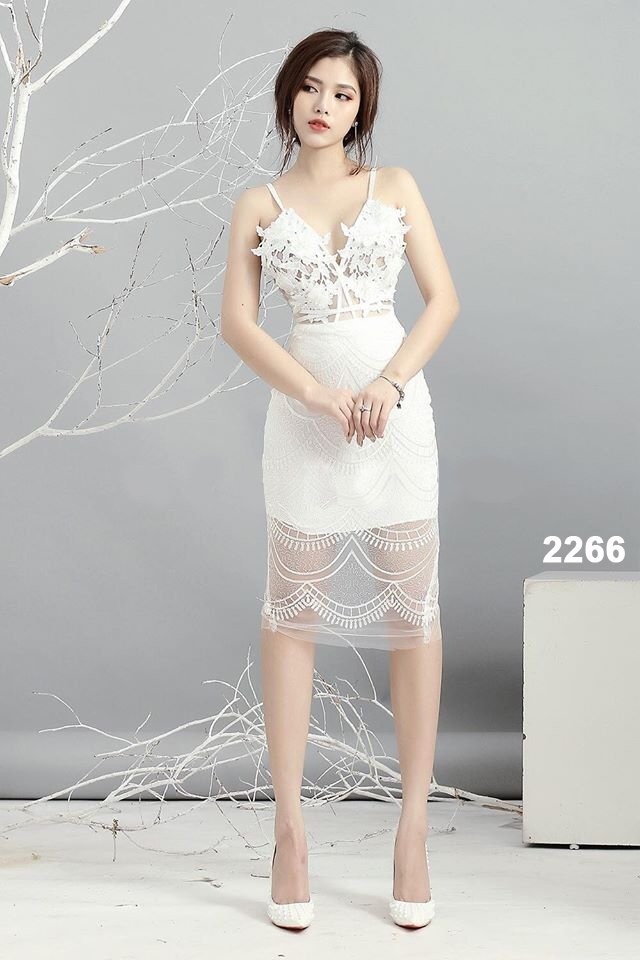 Đầm dự tiệc ôm body trắng trẻ trung thiết kế đơn giản - DN420 - AloraShop21
