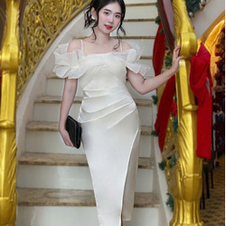 Đầm Body Xếp Ngực Bèo Vai Dự Tiệc Sang Trọng 