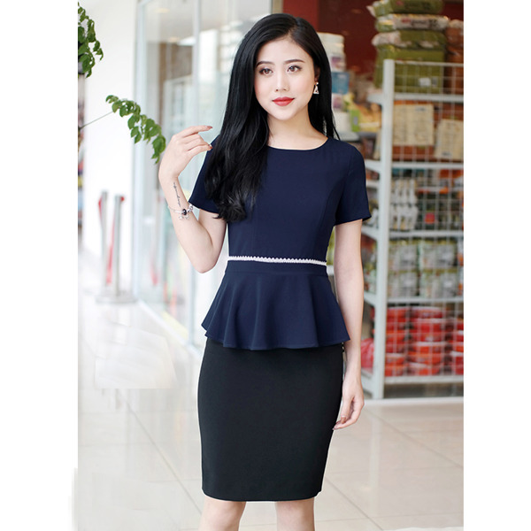 Đầm công sở peplum phối eo che khuyết điểm vòng eo cực tốt có nhiều màu - đầm dự tiệc cưới