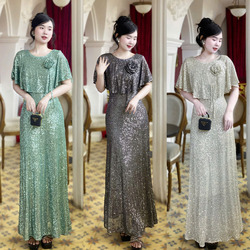 Đầm Dạ Hội Kim Sa Tay Cánh Dơi Sang Trọng
