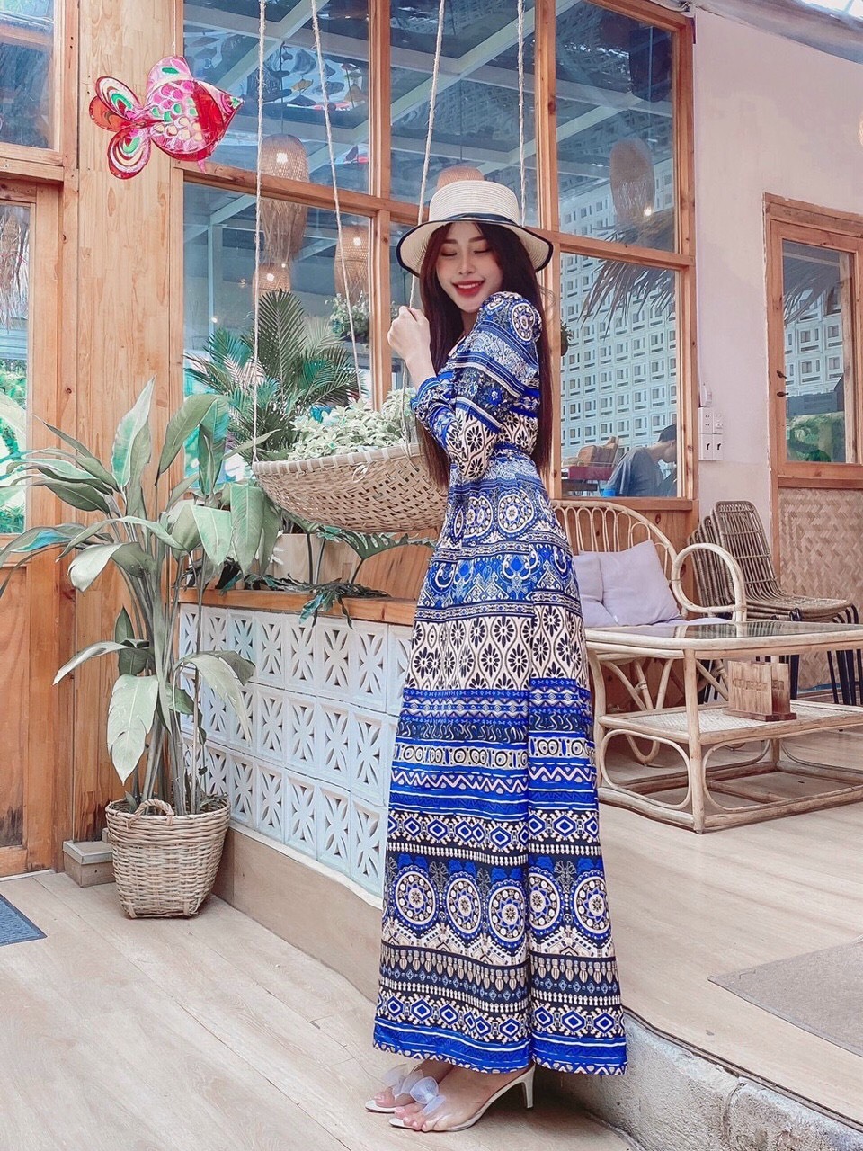 ĐẦM MAXI THỔ CẨM 1 VAI CÁCH ĐIỆU | Shopee Việt Nam