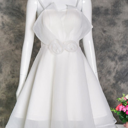 Đầm xòe đẹp như công chúa ngực đơm bông xinh xắn màu trắng ngọt ngào