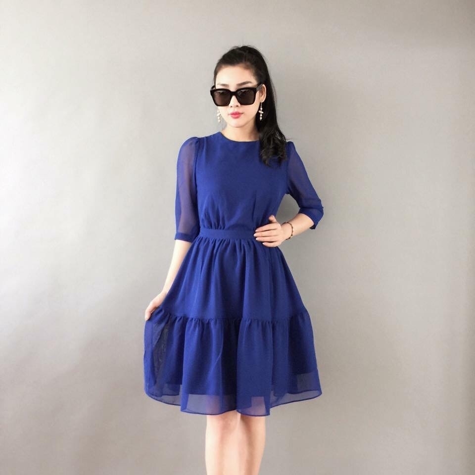 ĐẦM XÒE DỰ TIỆC TAY LỠ PHỐI NÚT SIÊU DỄ THƯƠNG - Đầm, váy nữ |  ThờiTrangNữ.vn