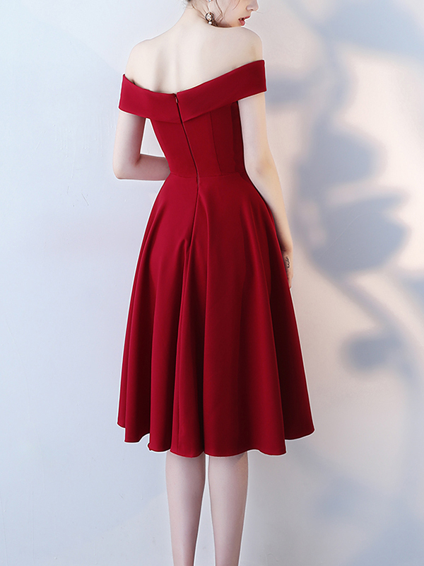 Đầm xòe dự tiệc màu đỏ eo cut-out HL17-20 | Thời trang công sở K&K Fashion